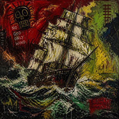 sailing ship on a stormy sea