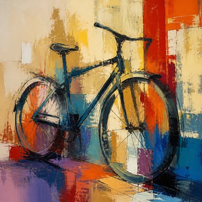bicyle resting against a wall