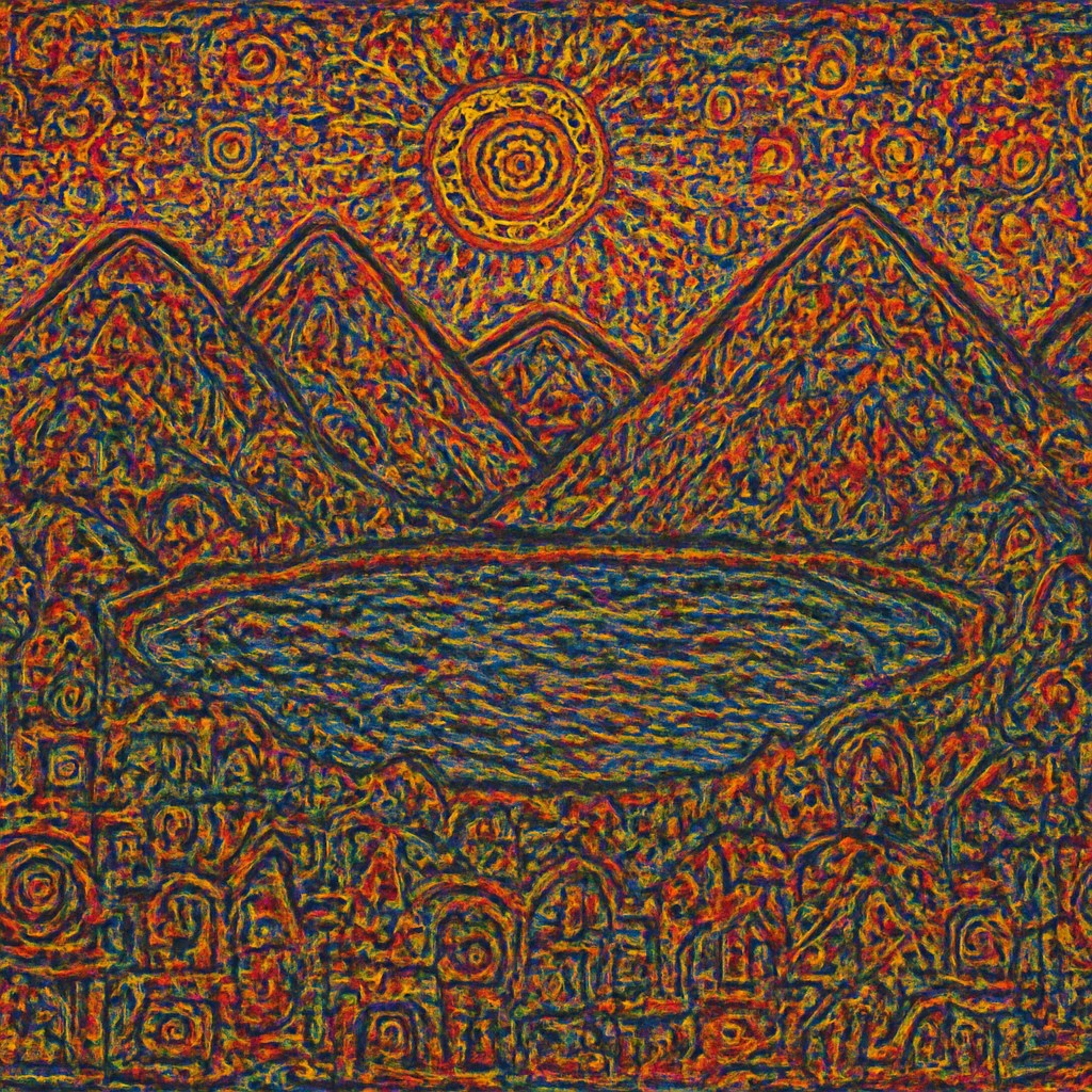 serene landscape with mountains and water