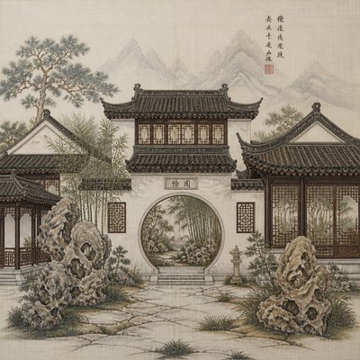 house with front view — Suzhou Art Style