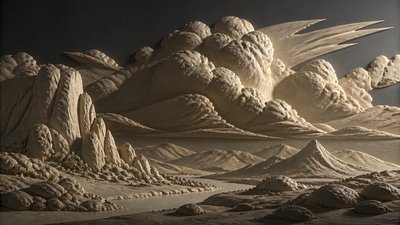 sweeping panoramic landscape with a dramatic sky