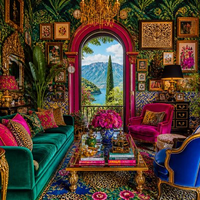wide landscape with natural scenery — Maximalist Interior Design