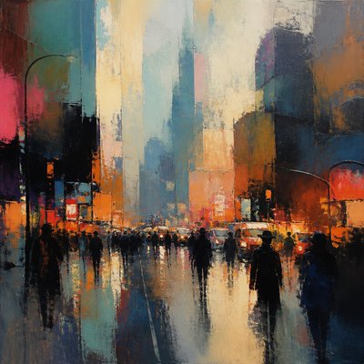 urban street with city activity