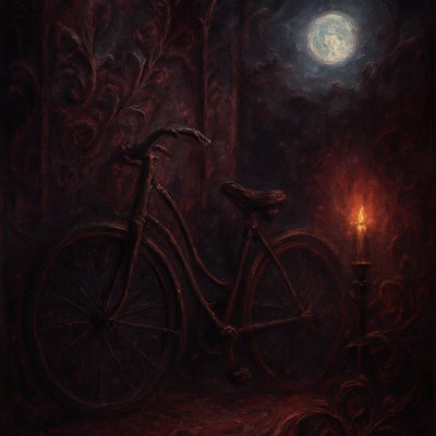 bicyle resting against a wall