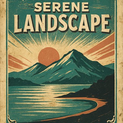 serene landscape with mountains and water