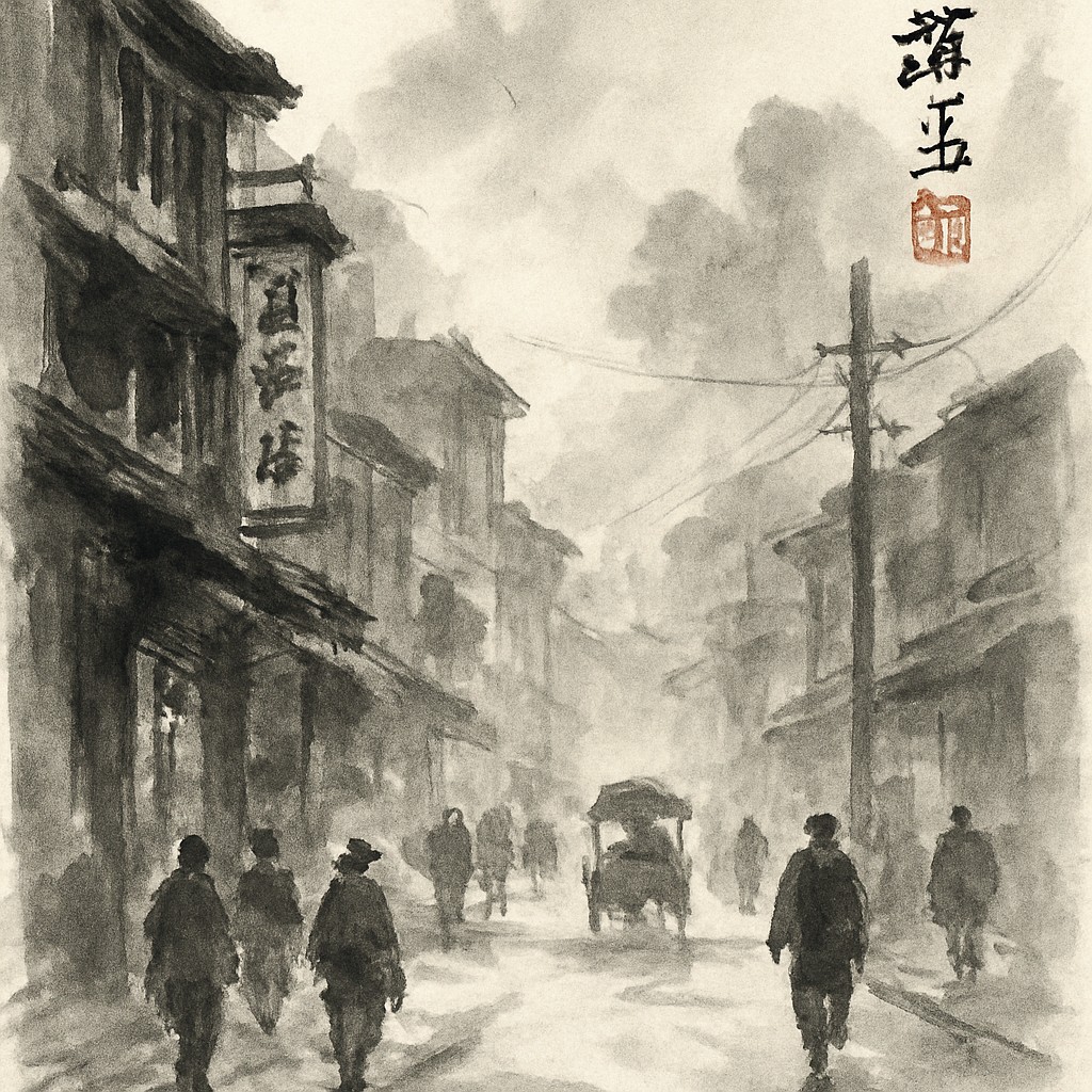 urban street with city activity