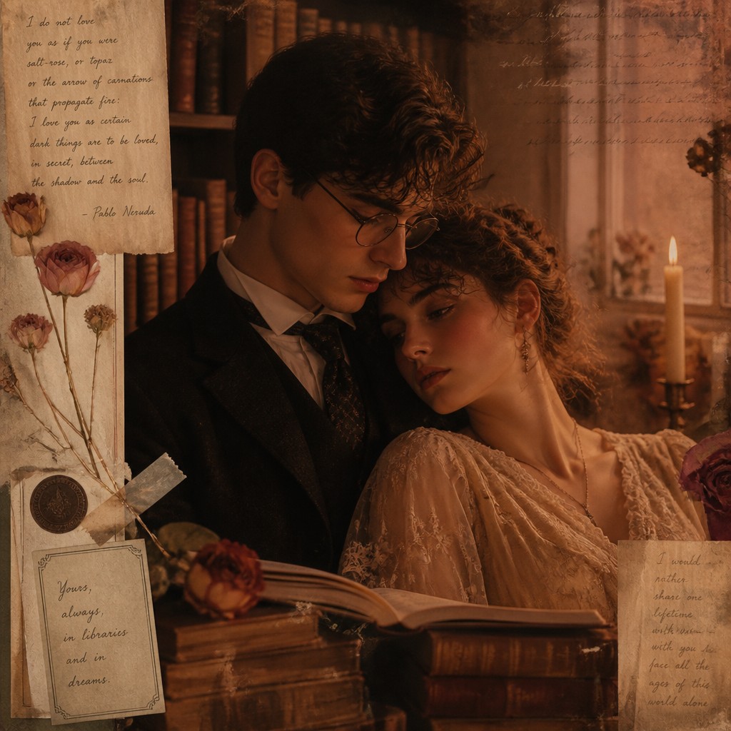 portrait of two people together — Romantic Academia Aesthetic