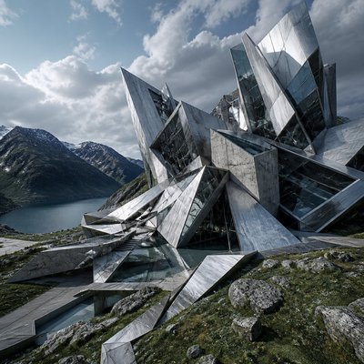 wide landscape with natural scenery — Deconstructivist Architecture