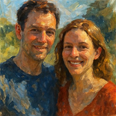 portrait of two people together