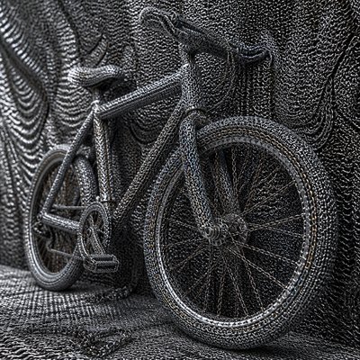bicyle resting against a wall — Chainmail Jewelry Style