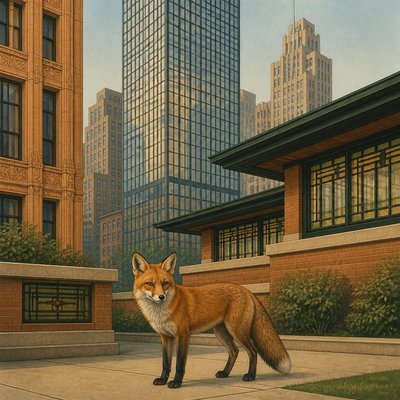 animal standing in natural pose — Chicago Art Style