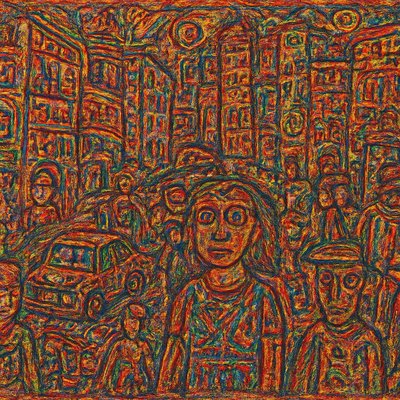 urban street with city activity