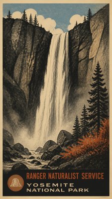 towering waterfall cascading down a cliff