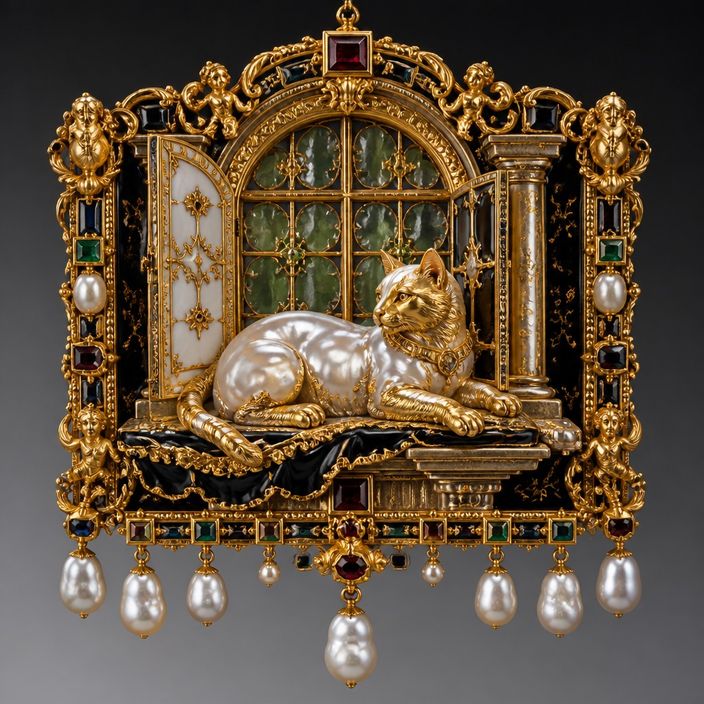 a cat lounging in a sunlit window — Renaissance Jewelry Design