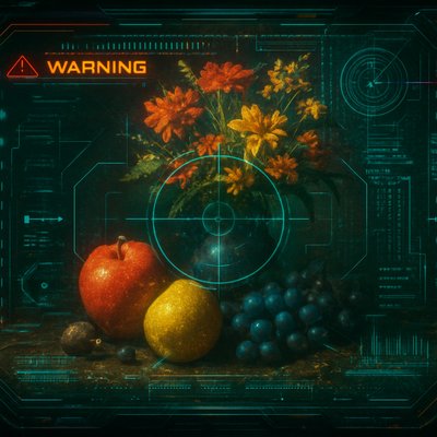 still life arrangement of fruits and flowers
