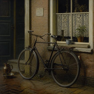 bicyle resting against a wall — Leiden Art Style