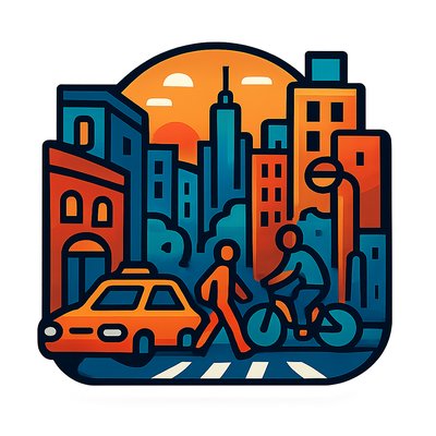 urban street with city activity