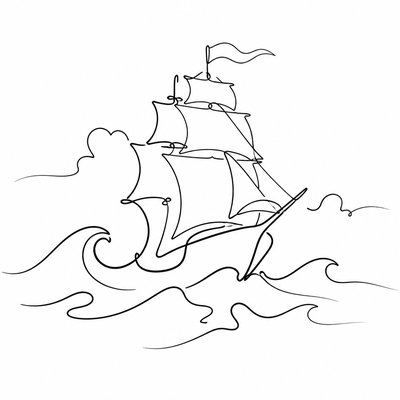 sailing ship on a stormy sea