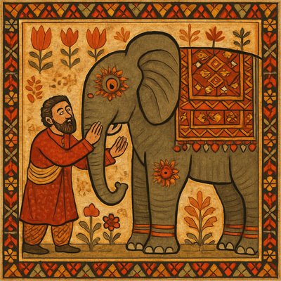 The First approached the elephant, and happening to fall against his broad and study side, at once began to bawl; God bless me! But the elephant is very like a wall!