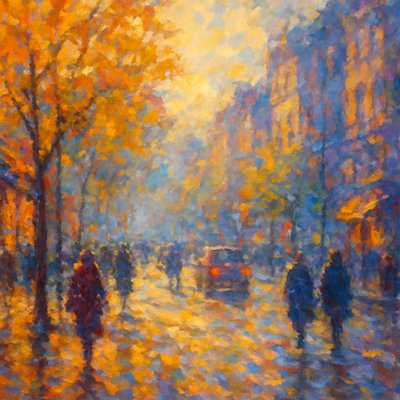 urban street with city activity