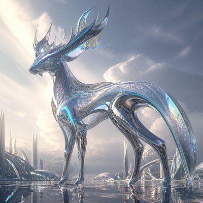 animal standing in natural pose — Futuristic Architecture Art