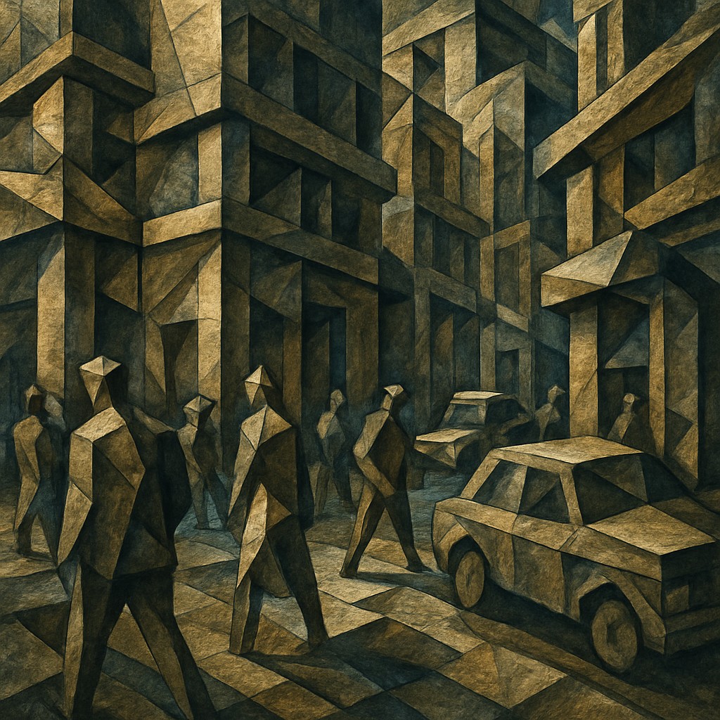 urban street with city activity