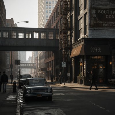 urban street with city activity — Industrial Interior Design