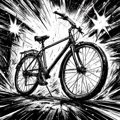 bicyle resting against a wall