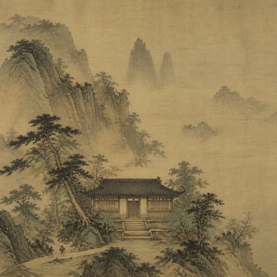 house with front view — Song Dynasty Ink Painting Style