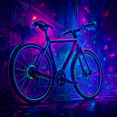 bicyle resting against a wall