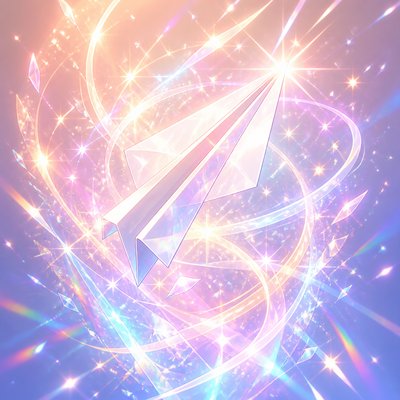 a paper plane, clean minimal composition on a plain background, no text